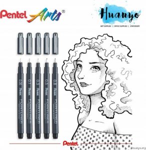 Cienkopis Pentel PointLiner 0.05mm czarny 6