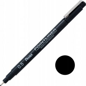 Cienkopis Pentel PointLiner 0.5mm czarny 6