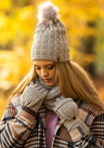 HEYO Damski zestaw zimowy czapka komin rękawiczki HZ0009 HEYO 20