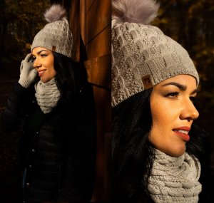 HEYO Damski zestaw zimowy czapka komin rękawiczki HZ0009 HEYO 21