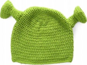 Edibazzar Czapka unisex pleciona shrek zielona ciepła zimowa 11