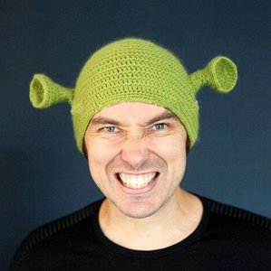 Edibazzar Czapka unisex pleciona shrek zielona ciepła zimowa 12