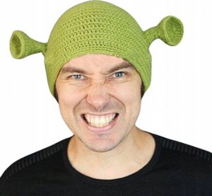 Edibazzar Czapka unisex pleciona shrek zielona ciepła zimowa 16