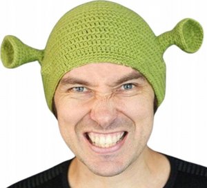 Edibazzar Czapka unisex pleciona shrek zielona ciepła zimowa 3