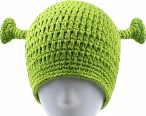 Edibazzar Czapka unisex pleciona shrek zielona ciepła zimowa 9