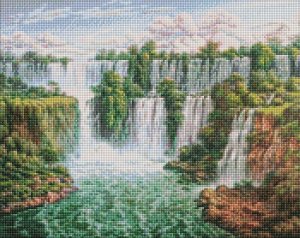 Ideyka Diamentowa mozaika - Malowniczy wodospad 40x50cm 1