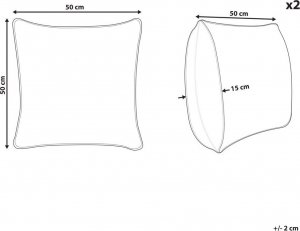 Beliani 2 Bawełniane Poduszki Dekoracyjne W Geometryczny Wzór 50 X 50 Cm Wielokolorowe Sidi! 8