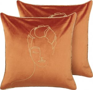 Beliani Lumarko 2 welurowe poduszki dekoracyjne 45 x 45 cm pomarańczowe CROCUS! 1