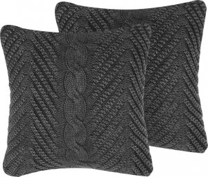 Beliani Lumarko 2 bawełniane poduszki dekoracyjne tłoczone 45 x 45 cm szare KONNI! 1