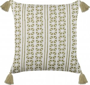 Beliani 2 bawełniane poduszki dekoracyjne w geometryczny wzór 45 x 45 cm zielone z białym SYRINGA! 3
