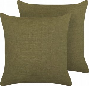 Beliani Lumarko 2 lniane poduszki dekoracyjne 45 x 45 cm zielone SAGINA! 1