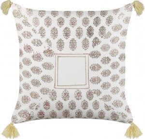 Beliani Lumarko Bawełniana poduszka dekoracyjna geometryczny wzór z frędzlami 45 x 45 cm wielokolorowa SETOSA! 1