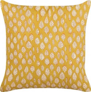 Beliani Lumarko Bawełniana poduszka dekoracyjna w liście 45 x 45 cm żółta GINNALA! 1