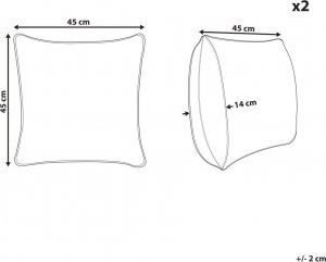 Beliani 2 bawełniane poduszki dekoracyjne geometryczny wzór 45 x 45 cm beżowe z czarnym MYRTUS! 8