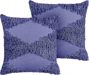 Beliani Lumarko 2 poduszki dekoracyjne bawełniane tuftowane 45 x 45 cm fioletowe RHOEO! 1