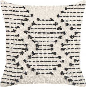 Beliani Lumarko Bawełniana poduszka dekoracyjna geometryczny wzór 45 x 45 cm beżowa z czarnym MYRTUS! 1