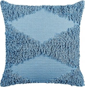 Beliani Lumarko Poduszka dekoracyjna bawełniana tuftowana 45 x 45 cm niebieska RHOEO! 1
