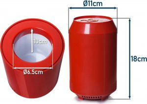 Abarqs Lodówka do komputera na butelkę puszkę na USB IBS-05L Czerwona 4
