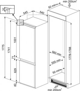 Lodówka Smeg NAS RTV AGD LODÓWKA DO ZABUDOWY SMEG C3170NF 178cm No Frost 2