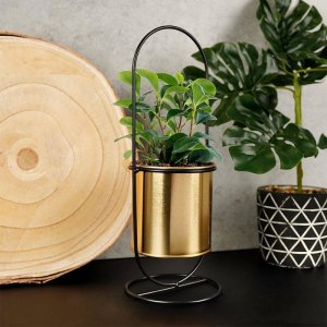 Vilde Osłonka na stojaku metalowa złota 4