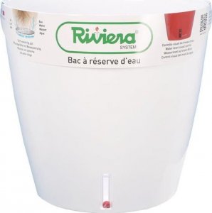 Riviera RIVIERA Eva Nowa okragla plastikowa doniczka -  46 cm - 49 L - Biala 1