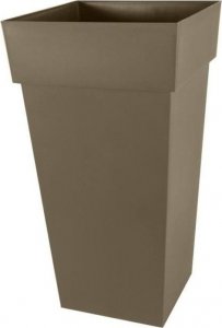 Eda Plastiques EDA XXL Toskanska doniczka - kwadrat - 43,3 x 43,3 x wys. 80 cm - 98 l - taupe brazowy 1