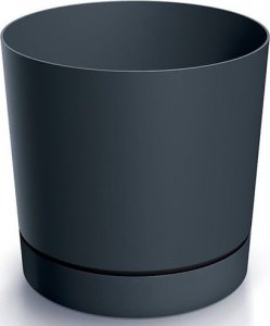 Prosperplast Doniczka z podstawką antracyt plastikowa 13 cm Tubo 1