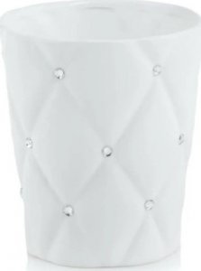 Polnix Doniczka ceramiczna glamour biała cyrkonie 14 cm 1