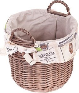 WickerPL Doniczka z uszami szarzona okrągły kosz z obszyciem 25 H23 28 H28 cm 4