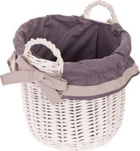 WickerPL Doniczka z uszami wybielana okrągły kosz z obszyciem 25 H23 28 H28 cm 4