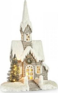 Dekoracja świąteczna Krist+ Figurka Dekoracyjna Światło LED Wieża Dom Szary Biały Magnez (21 x 55 x 37 cm) 1