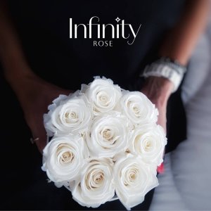 Infinity Rose Flower Box prawdziwe białe róże wieczne 3
