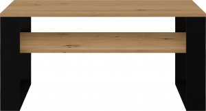 Topeshop STOLIK KAWOWY Z PÓŁKĄ ŁAWA MODERN 1P DĄB ARTISAN CZERŃ 2
