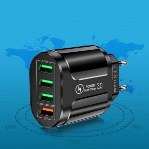 Ładowarka Alogy Ładowarka sieciowa zasilacz Alogy szybka 4x USB-A Quick Charge QC 3.0 Czarna 3