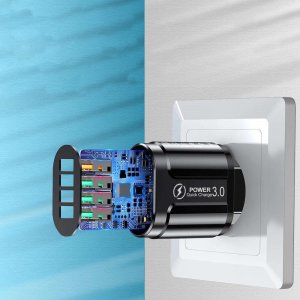 Ładowarka Alogy Ładowarka sieciowa zasilacz Alogy szybka 4x USB-A Quick Charge QC 3.0 Czarna 6