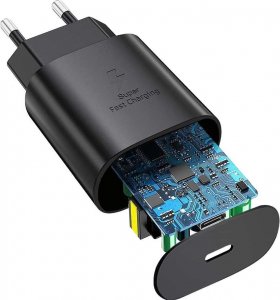 Ładowarka 4kom.pl Ładowarka sieciowa szybka USB-C Type C PD 18W 3A Czarna 4