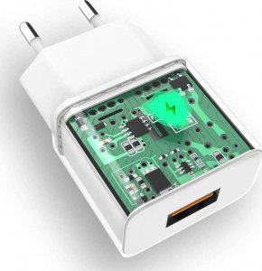 Ładowarka 4kom.pl Ładowarka sieciowa USB 2.4A 2400mAh 12W Single Fast Charger Biała 5