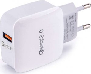 Ładowarka 4kom.pl Ładowarka sieciowa zasilacz Vega Faston szybka USB QC 3.0 Fast Charger 3A Biała 2