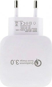 Ładowarka 4kom.pl Ładowarka sieciowa zasilacz Vega Faston szybka USB QC 3.0 Fast Charger 3A Biała 3