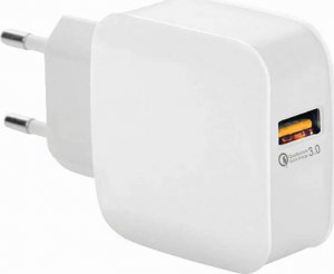 Ładowarka 4kom.pl Ładowarka sieciowa zasilacz Vega Faston szybka USB QC 3.0 Fast Charger 3A Biała 4