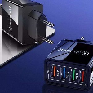 Ładowarka 4kom.pl Ładowarka sieciowa szybka 4xUSB Quick Charge QC 3.0 Czarna 3