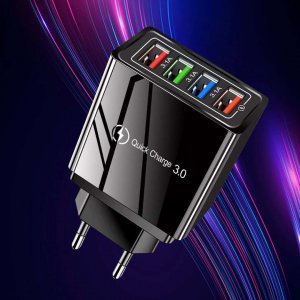 Ładowarka 4kom.pl Ładowarka sieciowa szybka 4xUSB Quick Charge QC 3.0 Czarna 4