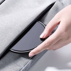 Ładowarka 4kom.pl Ładowarka indukcyjna okrągła Qi LED Charger 15W 2000mA 12V bezprzewodowa + kabel czarna 8