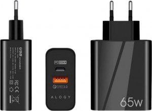 Ładowarka Alogy Ładowarka sieciowa szybka Alogy Quick Charge QC 3.0 USB-A + USB-C PD 65W czarna 1