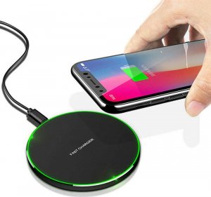 Ładowarka 4kom.pl Ładowarka indukcyjna szybka bezprzewodowa Qi Free Fast Charging 10W Czarna 1
