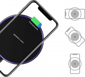 Ładowarka 4kom.pl Ładowarka indukcyjna szybka bezprzewodowa Qi Free Fast Charging 10W Czarna 4