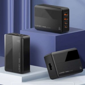 Ładowarka 4kom.pl Ładowarka sieciowa uniwersalna 2x USB 2x USB-C 65W Power Delivery PD QC 3.0 czarna 15