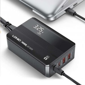 Ładowarka 4kom.pl Ładowarka sieciowa uniwersalna 2x USB 2x USB-C 65W Power Delivery PD QC 3.0 czarna 18