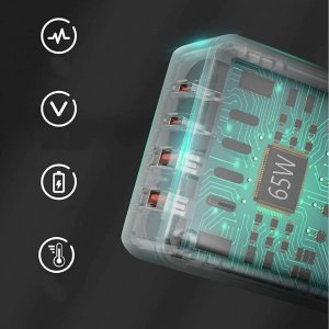 Ładowarka 4kom.pl Ładowarka sieciowa uniwersalna 2x USB 2x USB-C 65W Power Delivery PD QC 3.0 czarna 19