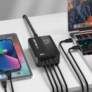 Ładowarka 4kom.pl Ładowarka sieciowa uniwersalna 2x USB 2x USB-C 65W Power Delivery PD QC 3.0 czarna 20